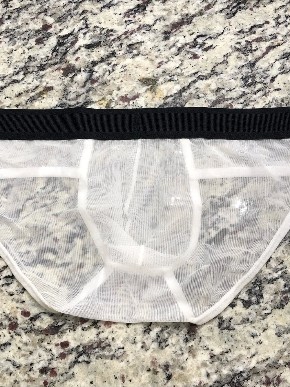 Mens sexy translucent sport briefs